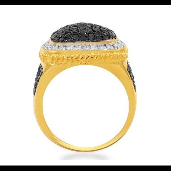 22g gold ring 5.05 CT’s total black diamonds ands1 - Picture 2 of 3